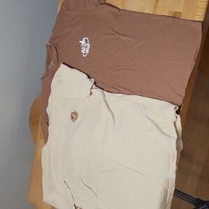 PacSun Basics Ecofriendly Tee Shirt   Set Brown & Khaki Short Sleeve